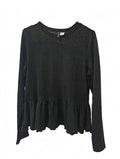 Bluză H&M Divided Neagră Peplum Lurex – Mărimea L