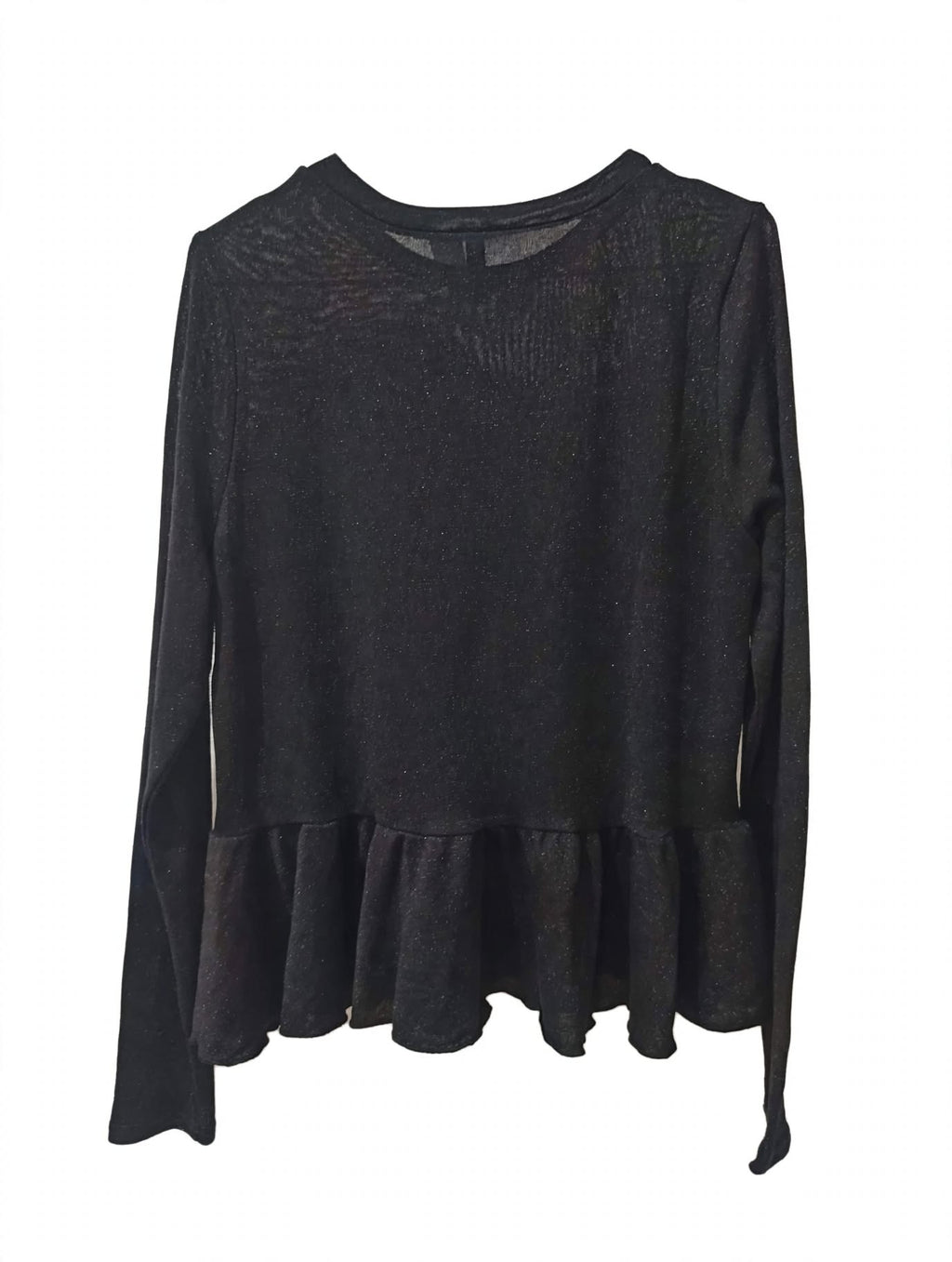 Bluză H&M Divided Neagră Peplum Lurex – Mărimea L
