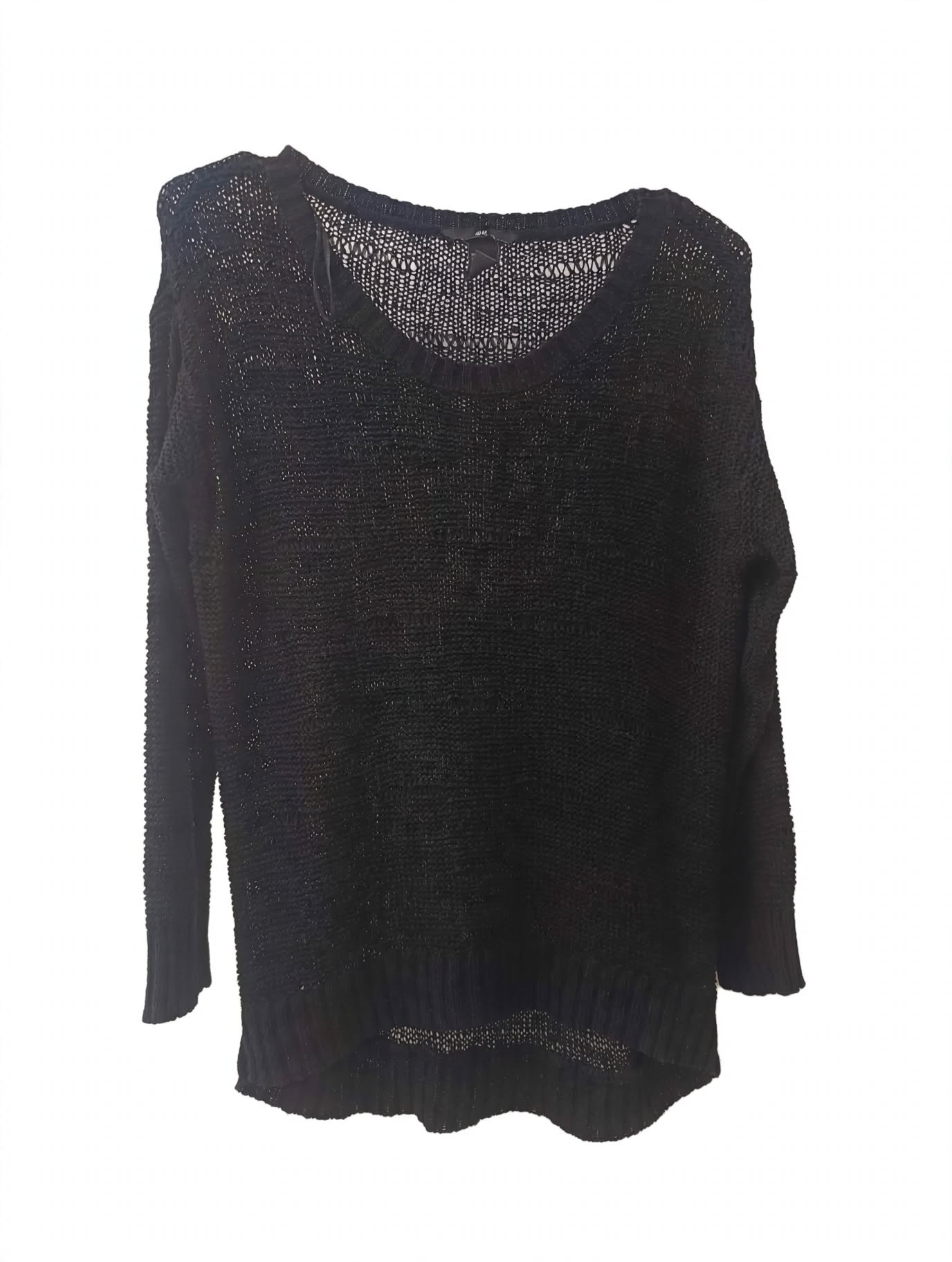 Pulover Open-Knit Plasă H&M Negru – Mărimea S