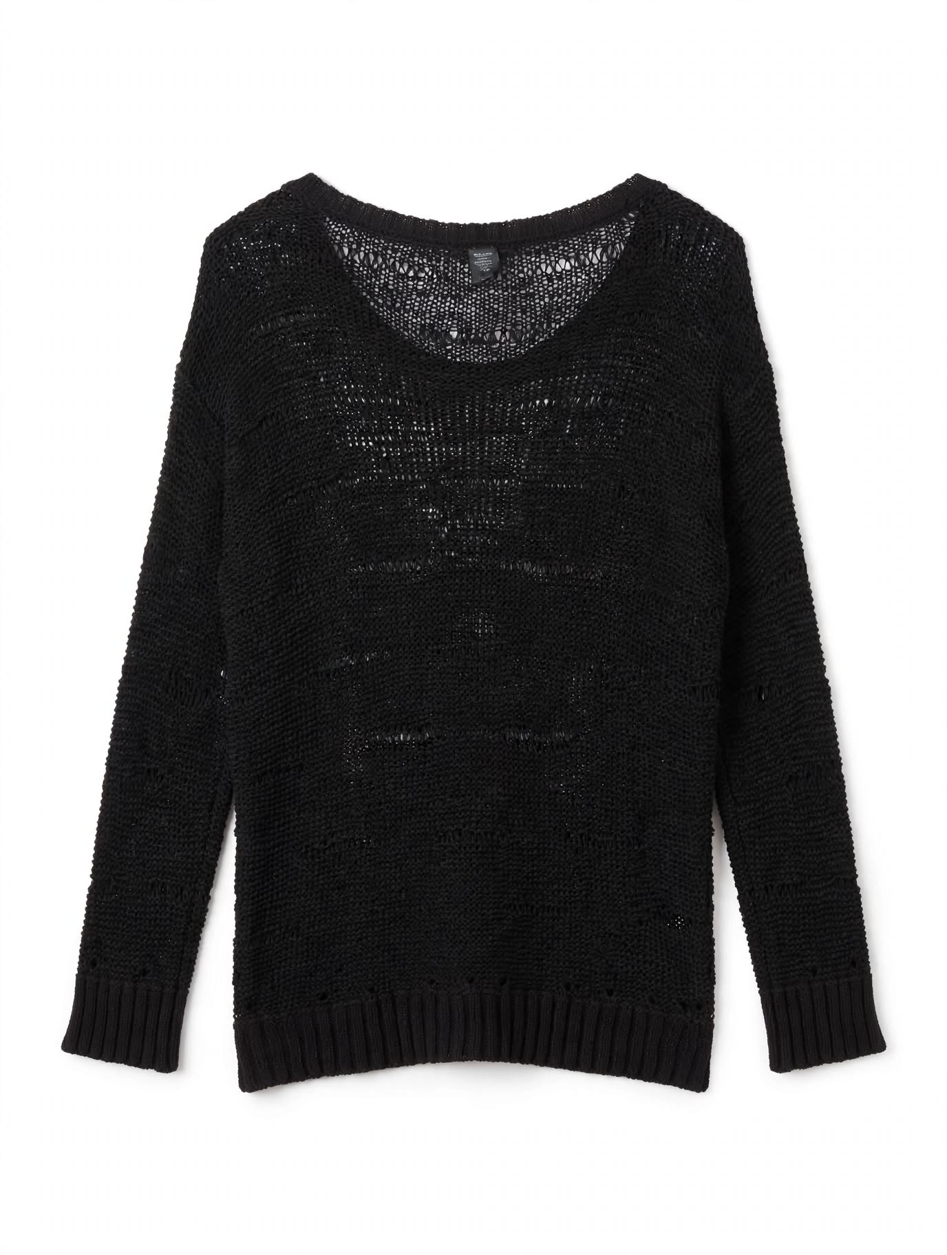 Pulover Open-Knit Plasă H&M Negru – Mărimea S