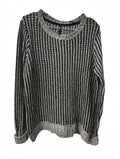 Pulover Chunky Knit Flame Negru-Alb Melanj – Mărimea L/XL
