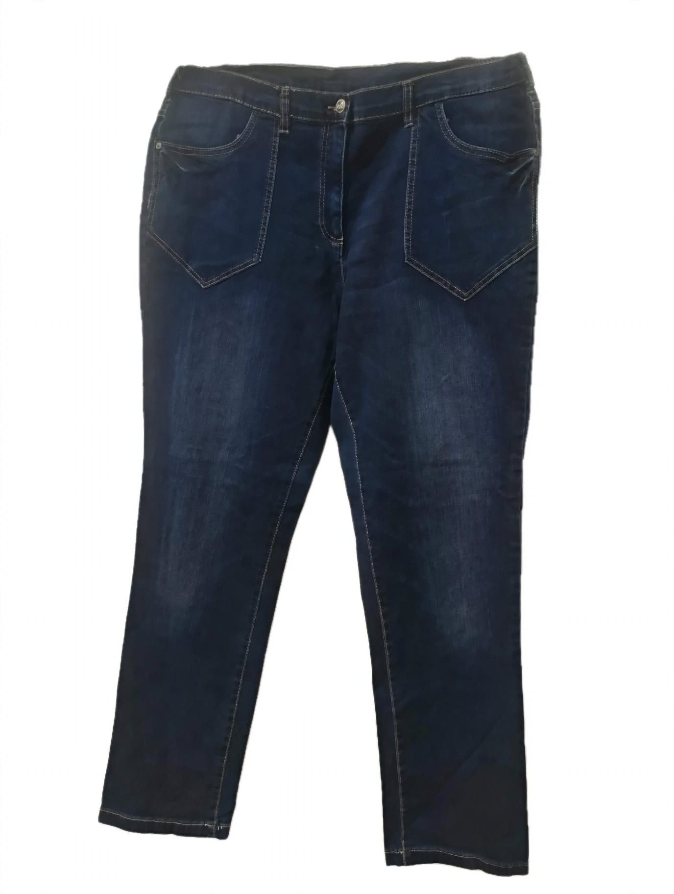 Jeans BPC Bonprix Collection Dark Wash Pull-On Broderie – Mărimea 50