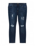 Jeans BodyFlirt Dark Wash Skinny Ripped Thighs Ankle Zip – EUR 46