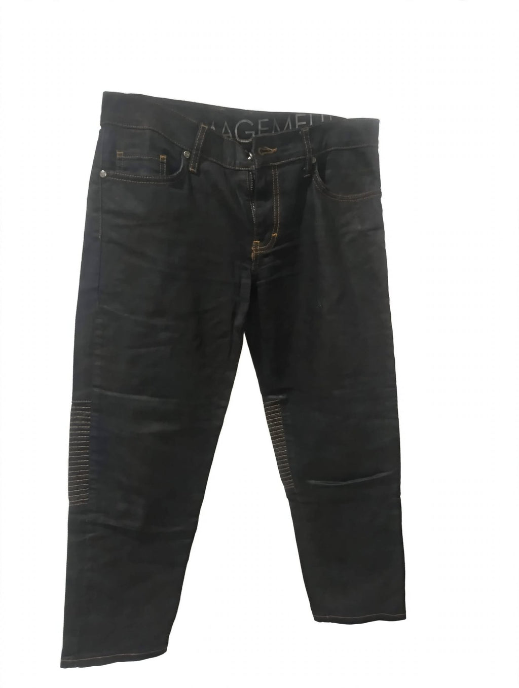 Jeans Animagemella Milano Negru Moto Biker Ankle Zip – Mărimea 38 (IT 40)
