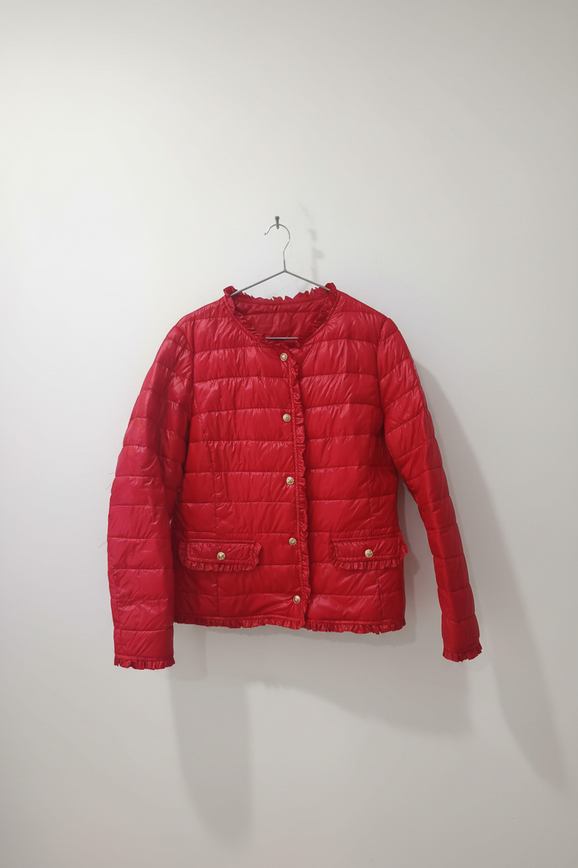 Geacă Puffer Roșie - Față