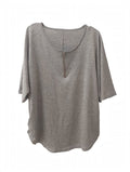 Top Janina Curve Gri Melanj Shimmer Batwing – Mărimea 48