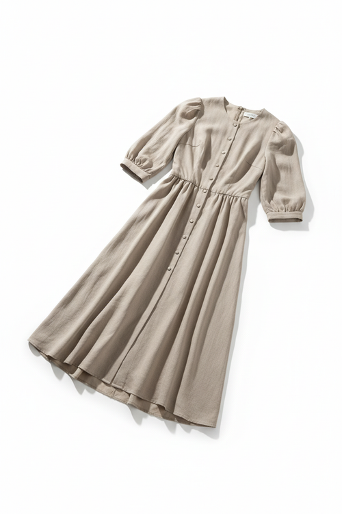 Rochie midi elegantă bej