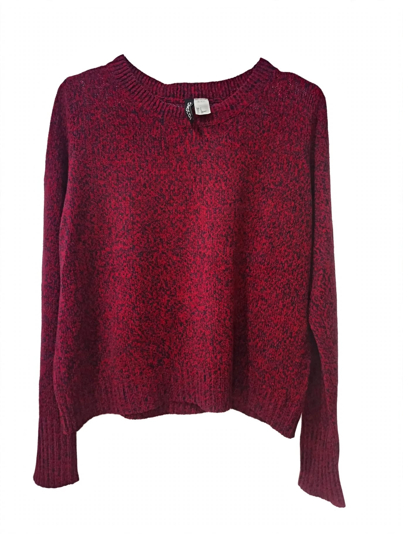 Pulover Tricotat H&M Divided Roșu Vișiniu Melanj – Mărimea S