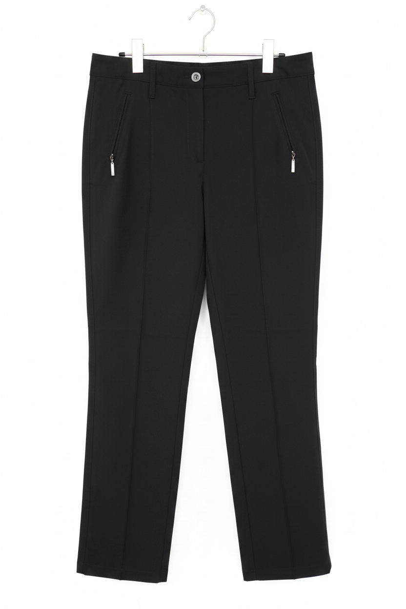 Pantaloni Drepți Negri - Față