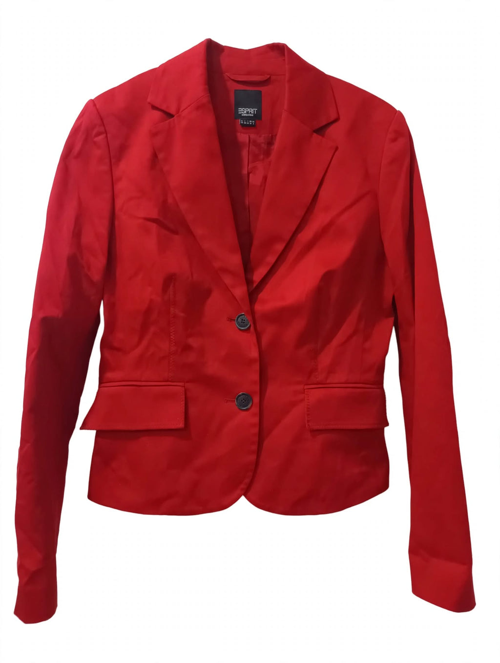 Blazer Roșu Aprins 98% Bumbac Nasturi Negri Esprit Collection