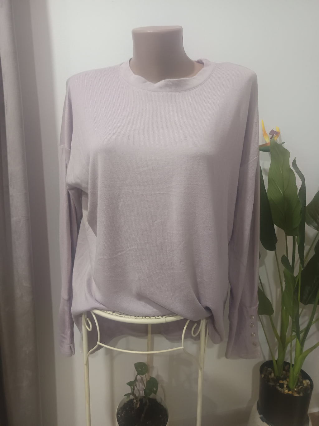 Pulover fin lila oversized Katie's - față