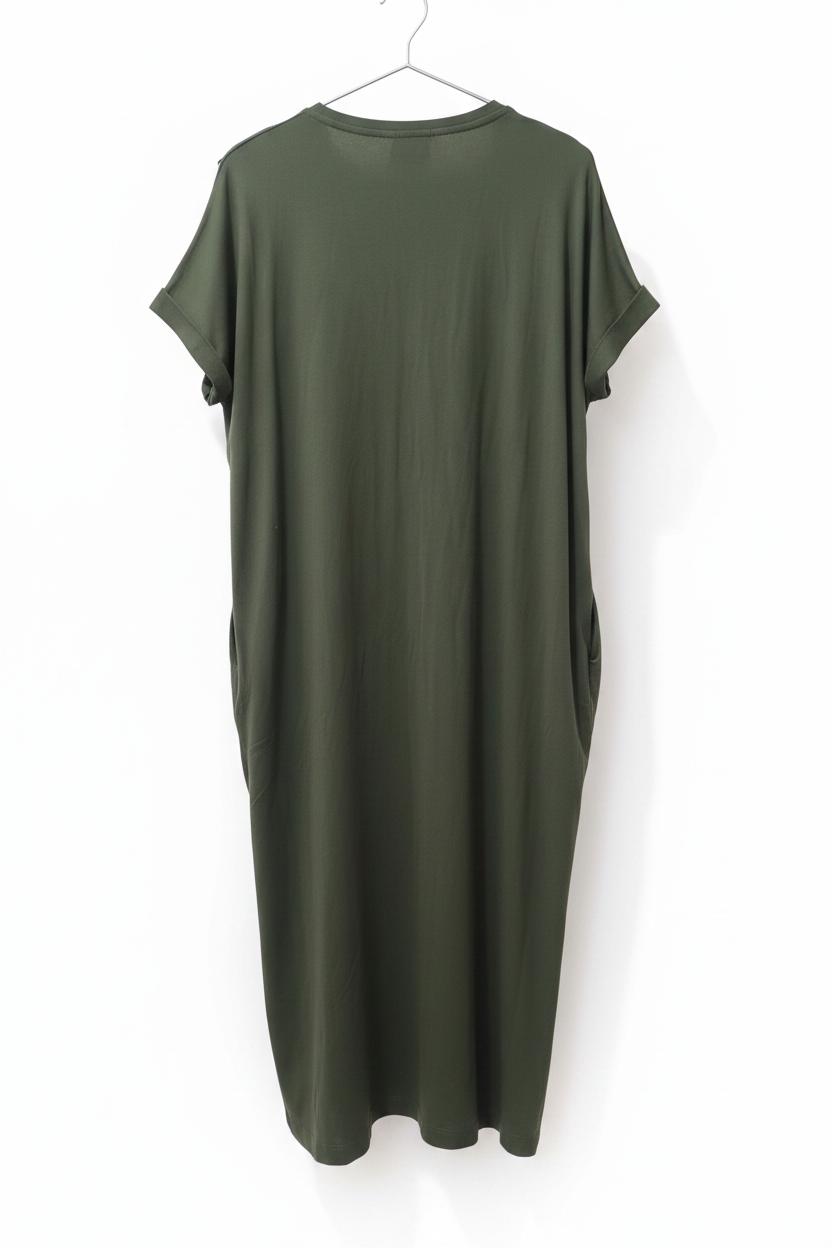 Rochie George spate fundal alb