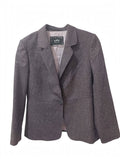 Blazer Tweed Lână 68% Mov-Maro-Roz cu Fir Metalic Italian Fabric